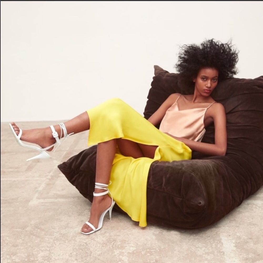 Zara color block yellow and beige cocktail dress - Picture 3 of 6